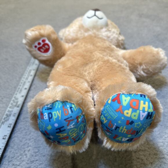 Build A Bear Happy Birthday Bear 15" Plush BAB Patch Confetti Birthday Feet - Picture 4 of 11